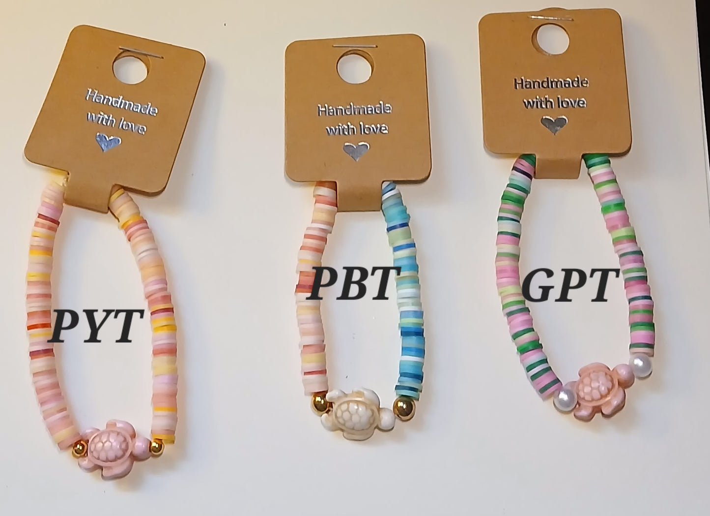 Turtle clay bead bracelets