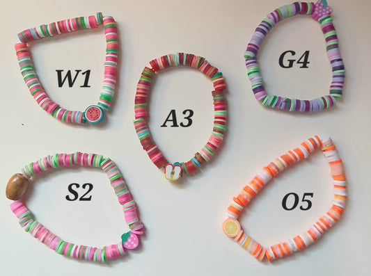 Fruit clay bead bracelets